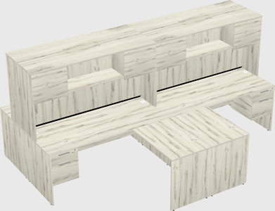 Quad l-shaped office desks