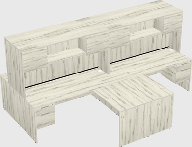 Quad l-shaped office desks