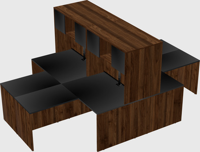 Quad l-shaped office desks