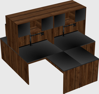 Quad l-shaped office desks