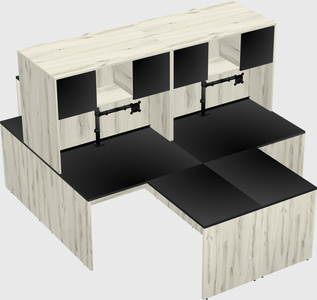 Quad l-shaped office desks