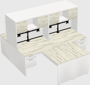Quad l-shaped office desks