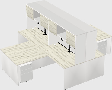 Quad l-shaped office desks