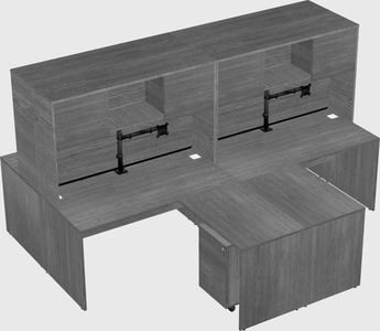 Quad l-shaped office desks