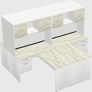 Quad l-shaped office desks