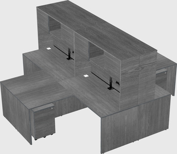 Quad l-shaped office desks