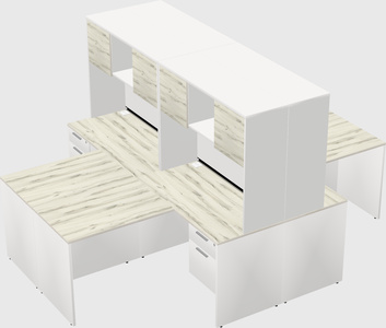 Quad l-shaped office desks