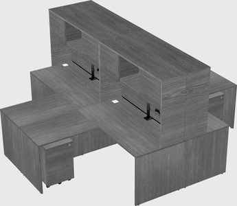 Quad l-shaped office desks