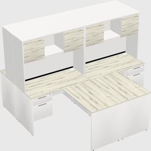 Quad l-shaped office desks