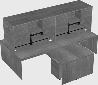 Quad l-shaped office desks
