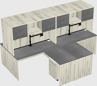 Quad l-shaped office desks