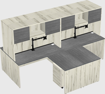 Quad l-shaped office desks