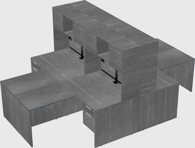Quad l-shaped office desks