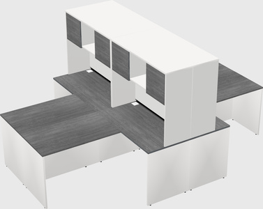 Quad l-shaped office desks