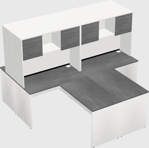 Quad l-shaped office desks