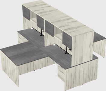 Quad l-shaped office desks
