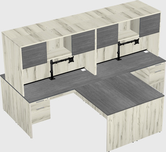 Quad l-shaped office desks