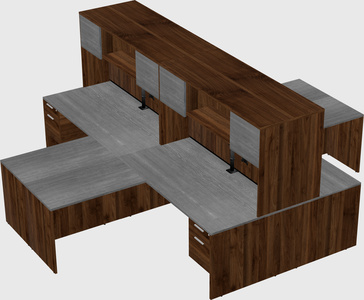 Quad l-shaped office desks