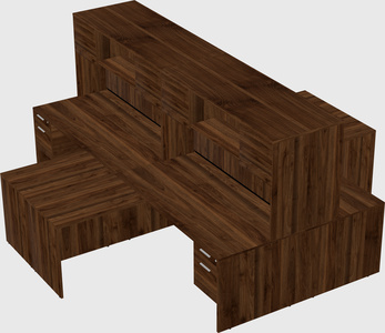 Quad l-shaped office desks