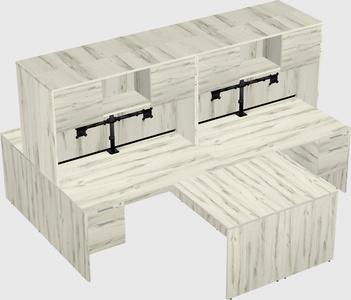 Quad l-shaped office desks