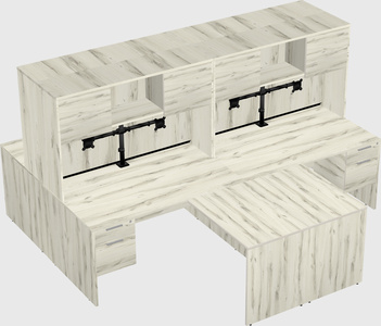 Quad l-shaped office desks