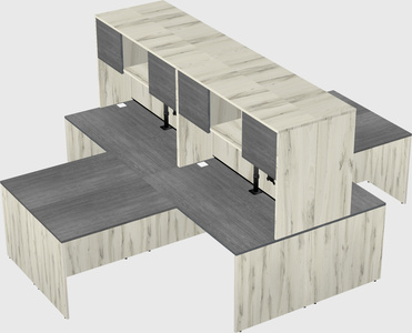 Quad l-shaped office desks