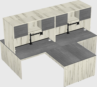 Quad l-shaped office desks