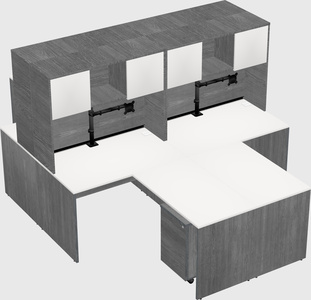 Quad l-shaped office desks