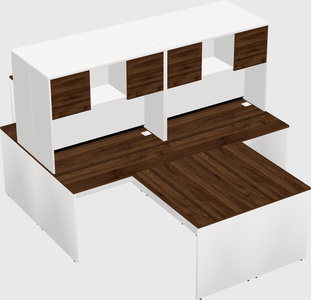 Quad l-shaped office desks