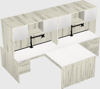 Quad l-shaped office desks