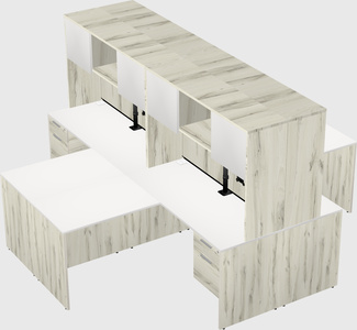 Quad l-shaped office desks