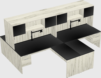 Quad l-shaped office desks