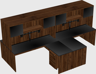 Quad l-shaped office desks