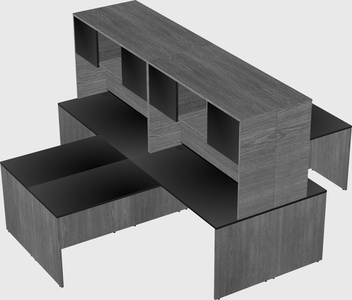 Quad l-shaped office desks