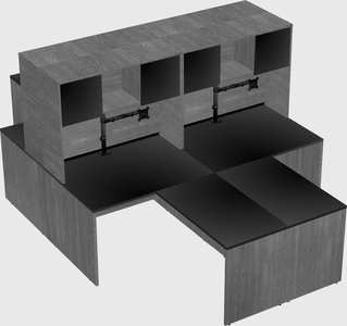 Quad l-shaped office desks