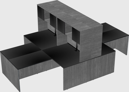 Quad l-shaped office desks