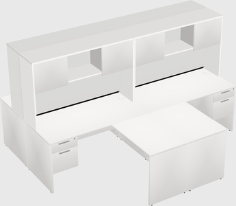 Quad l-shaped office desks