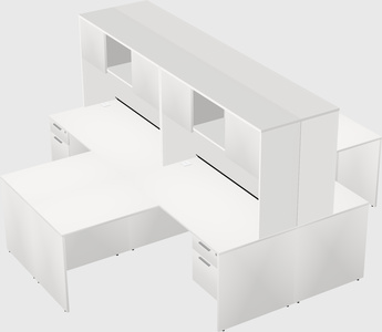 Quad l-shaped office desks