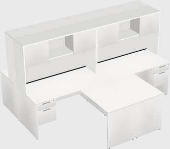 Quad l-shaped office desks