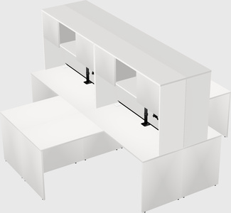 Quad l-shaped office desks