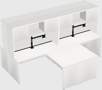 Quad l-shaped office desks