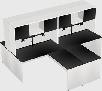 Quad l-shaped office desks