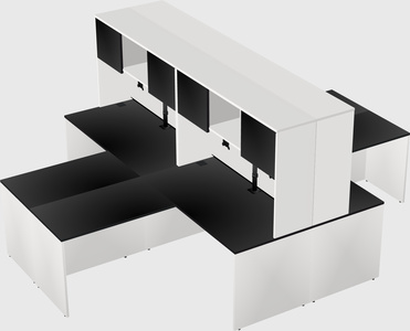 Quad l-shaped office desks