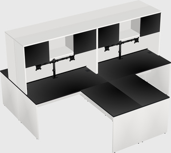 Quad l-shaped office desks