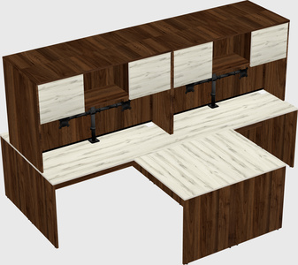Quad l-shaped office desks