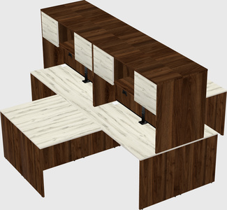 Quad l-shaped office desks