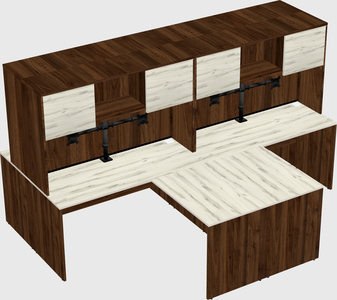 Quad l-shaped office desks