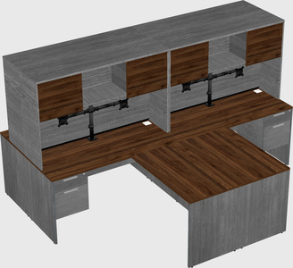 Quad l-shaped office desks