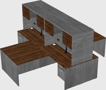 Quad l-shaped office desks