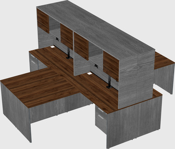 Quad l-shaped office desks